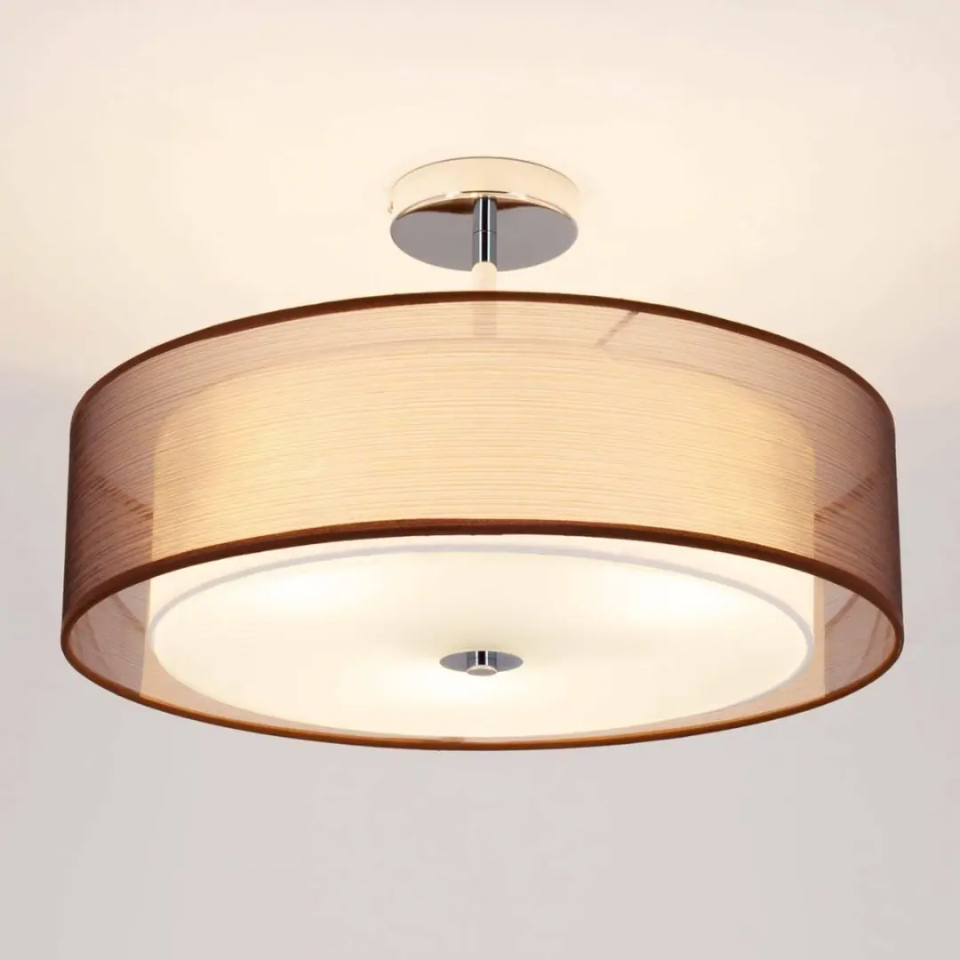 Lindby Plafondlamp 3-Lichts Metaal/Textiel/Glas