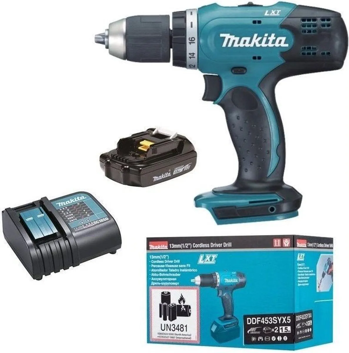 Makita DDF453SYX5 Accuboorschroevendraaier 18V - 1x 1,5Ah