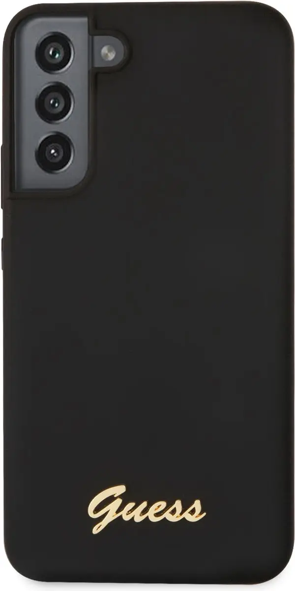 GUESS Siliconen Hoesje Samsung Galaxy S22 Plus - Zwart