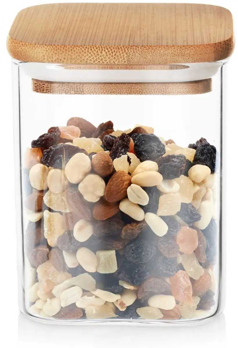 Orion Voorraadpot 850ml Borosilicaatglas Bamboe Luchtdicht