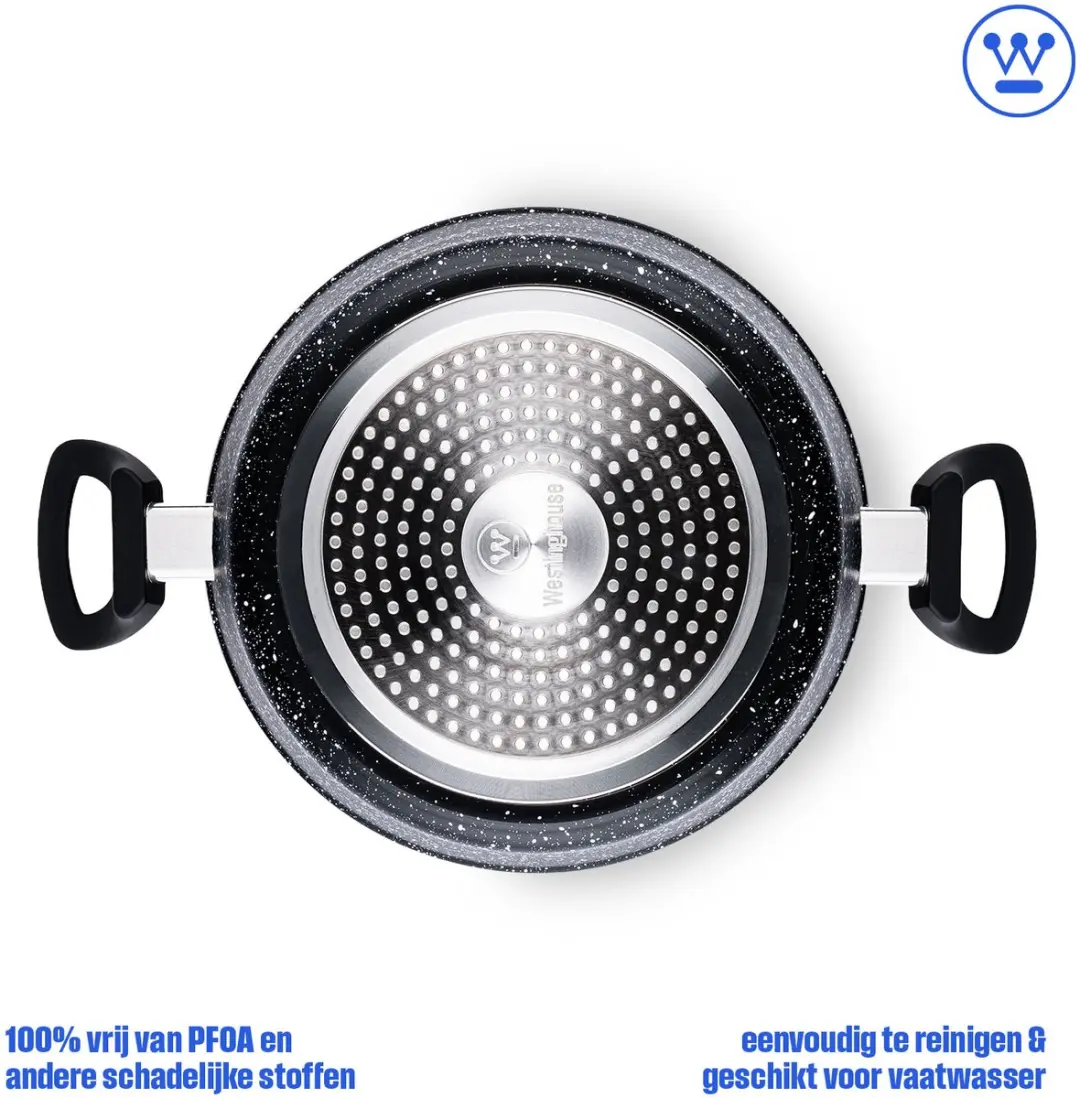 Westinghouse Braadpan 24cm Inductie - Zwart Marmer