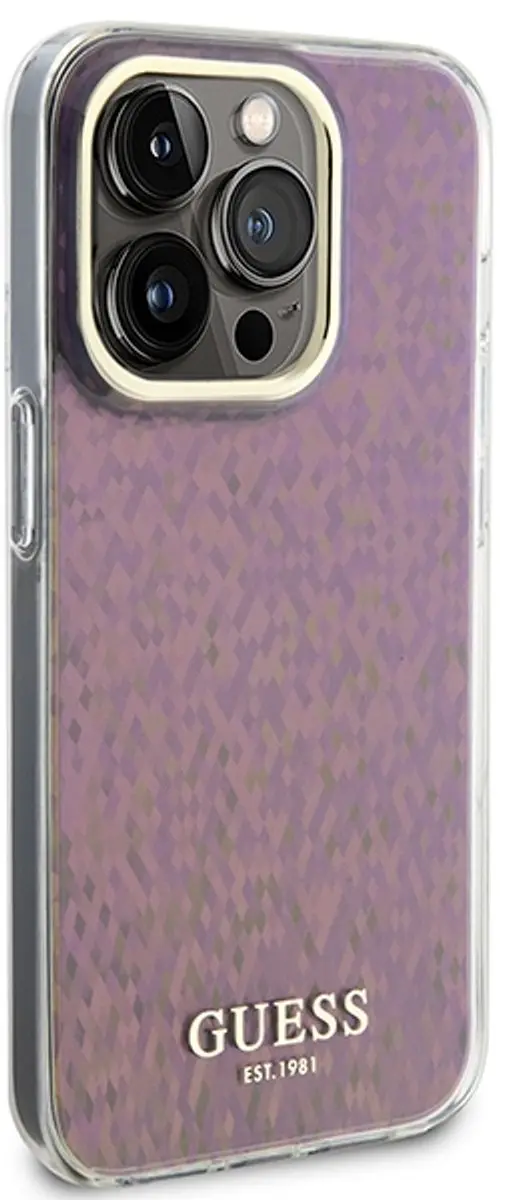 GUESS Faceted Mirror Disco Hoes - iPhone 15 Pro Max - Roze