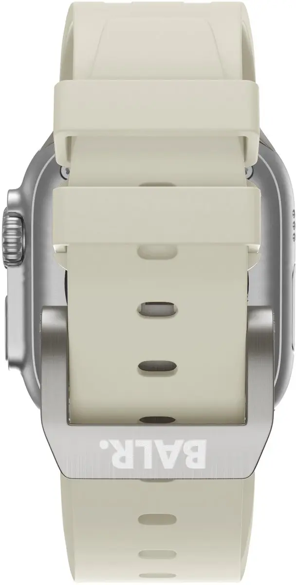 BALR Liquid Siliconen Band Apple Watch 44/45/46/49mm - Beige/Titanium