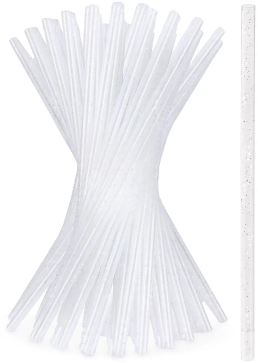 Orion Drinkrietjes 22cm Transparant Glitters