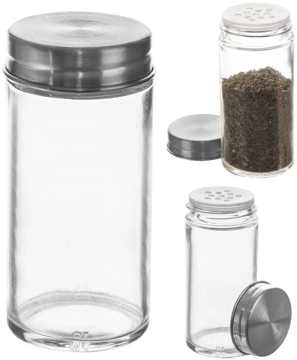Orion Glazen Kruidenpot 100ml - Roestvrij Stalen Deksel