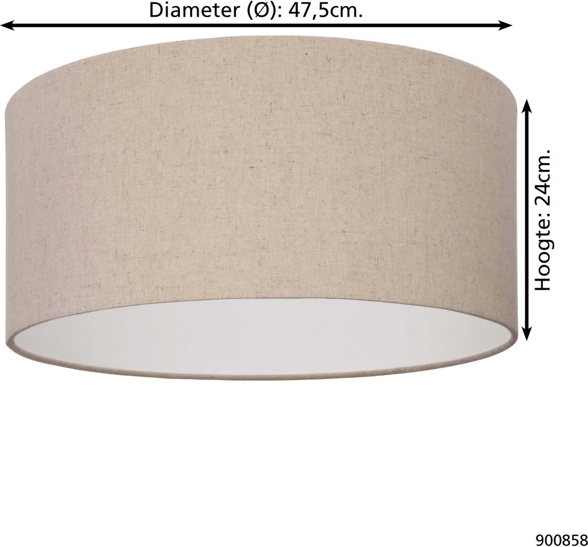 Eglo Feniglia Plafondlamp E27 Ø47,5cm - Beige/Zwart