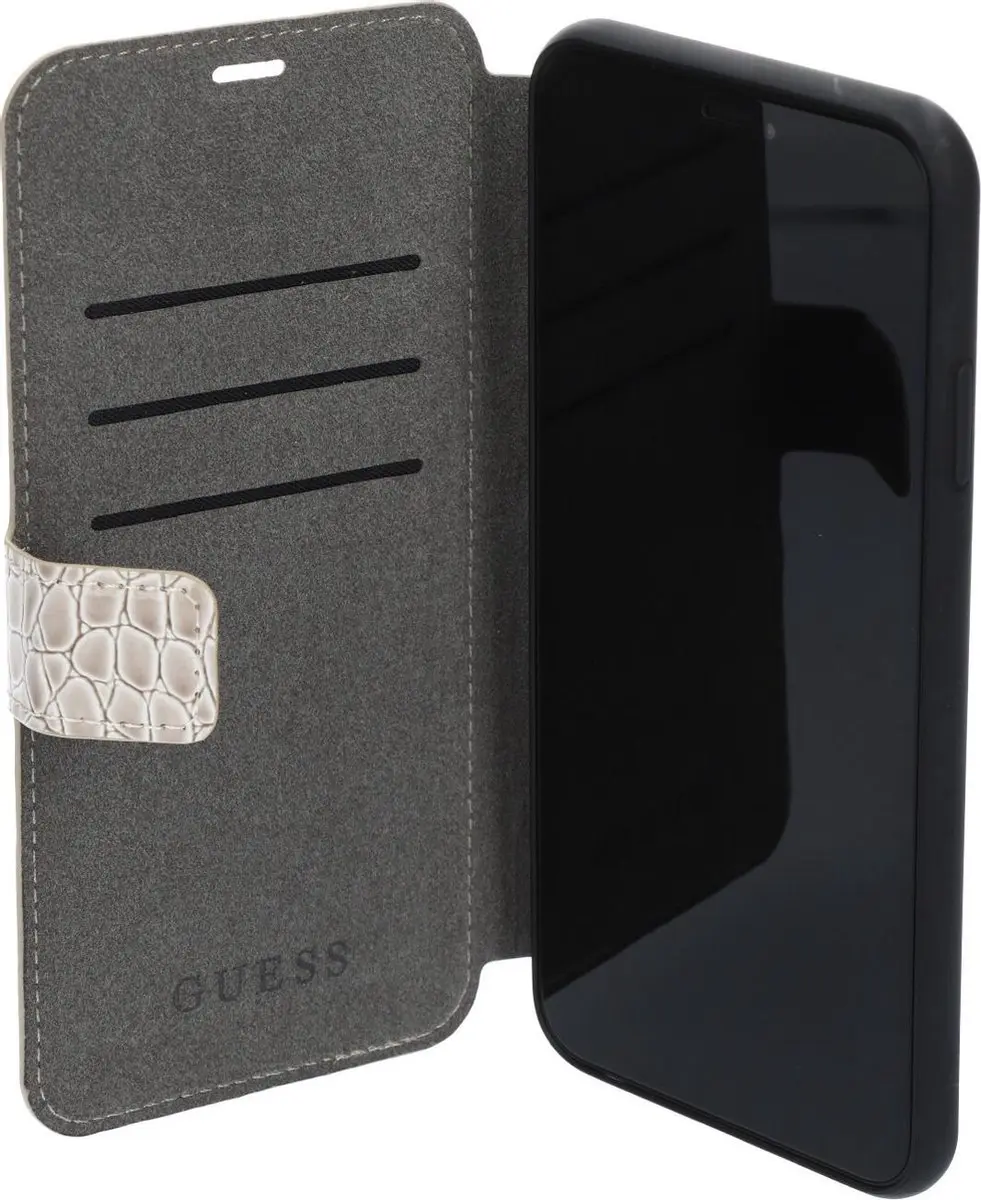 Guess Beige Hoesje iPhone Xs Max - Echt Leer