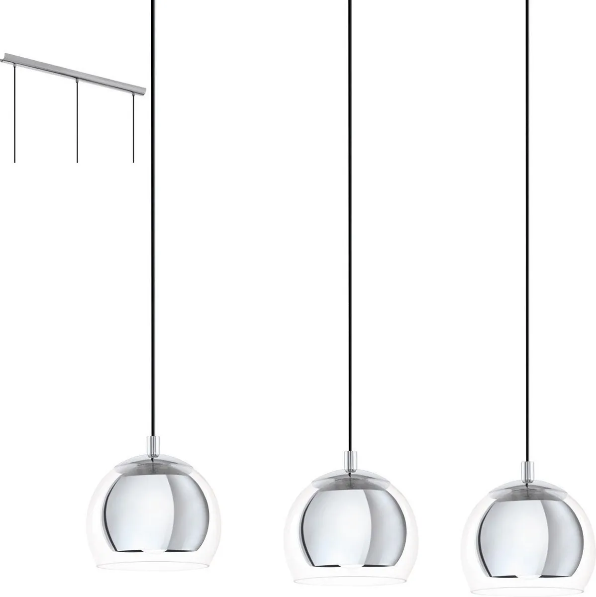 Eglo Rocamar Hanglamp E27 - 5 Lichts - 78cm - Grijs/Zilver - afbeelding 6 van 6