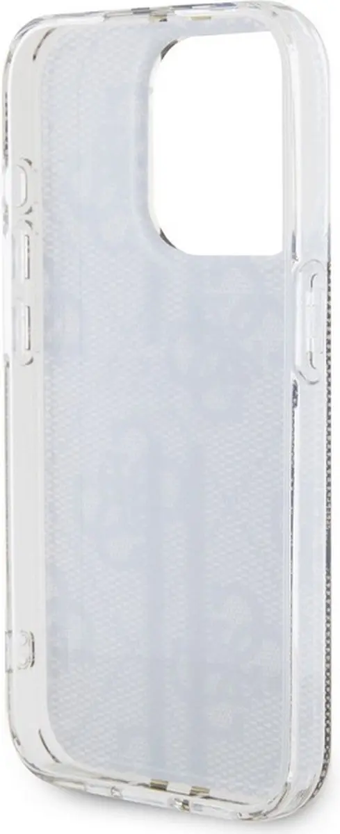 GUESS 4G Gold Stripe Back Case - iPhone 15 Pro Max - Bruin
