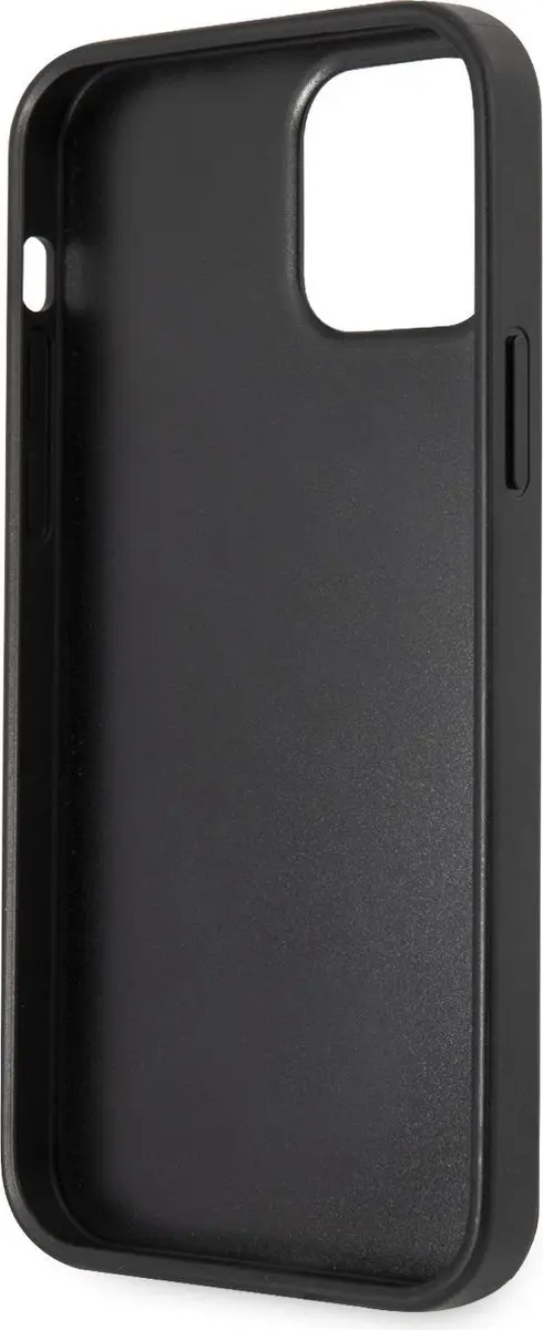 Guess 4G Saffiano Logo Case iPhone 12/12 Pro - Zwart