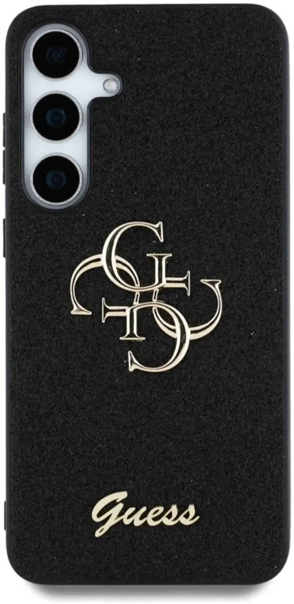 GUESS 4G Metal Logo Glitter Backcover GUHCS25MHG4SGK - Zwart