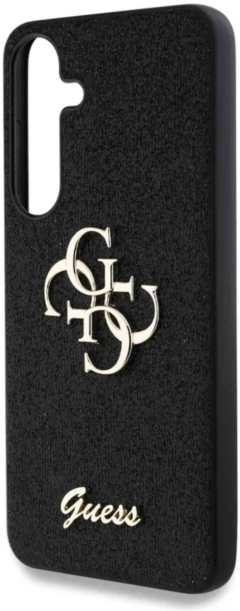 GUESS 4G Metal Logo Glitter Backcover GUHCS25MHG4SGK - Zwart - afbeelding 6 van 6