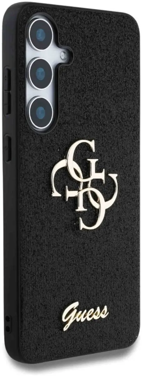 GUESS 4G Metal Logo Glitter Backcover GUHCS25MHG4SGK - Zwart