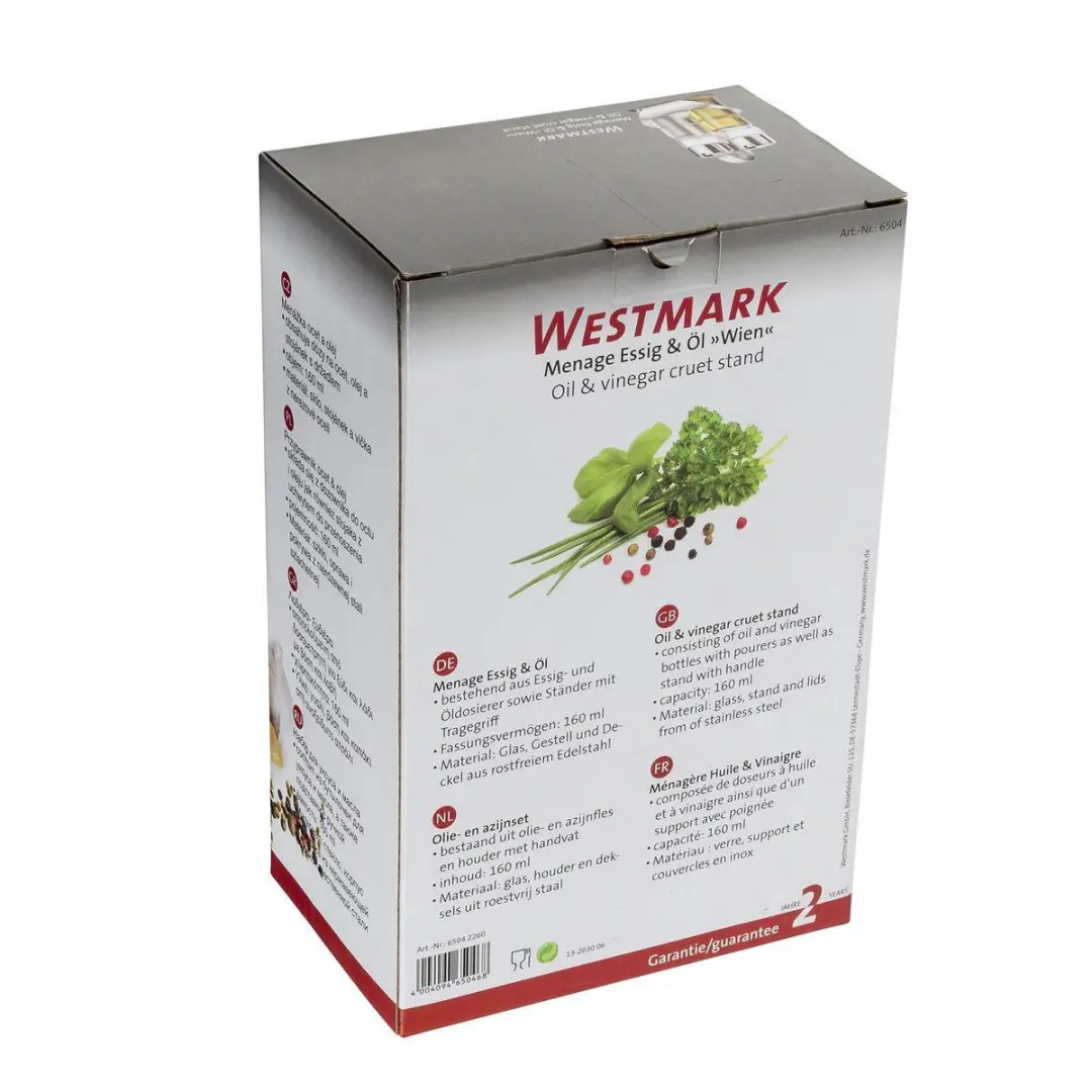 Westmark Wien Olie-en-azijnstel 3-delig - 160ml - Zilver - afbeelding 6 van 6
