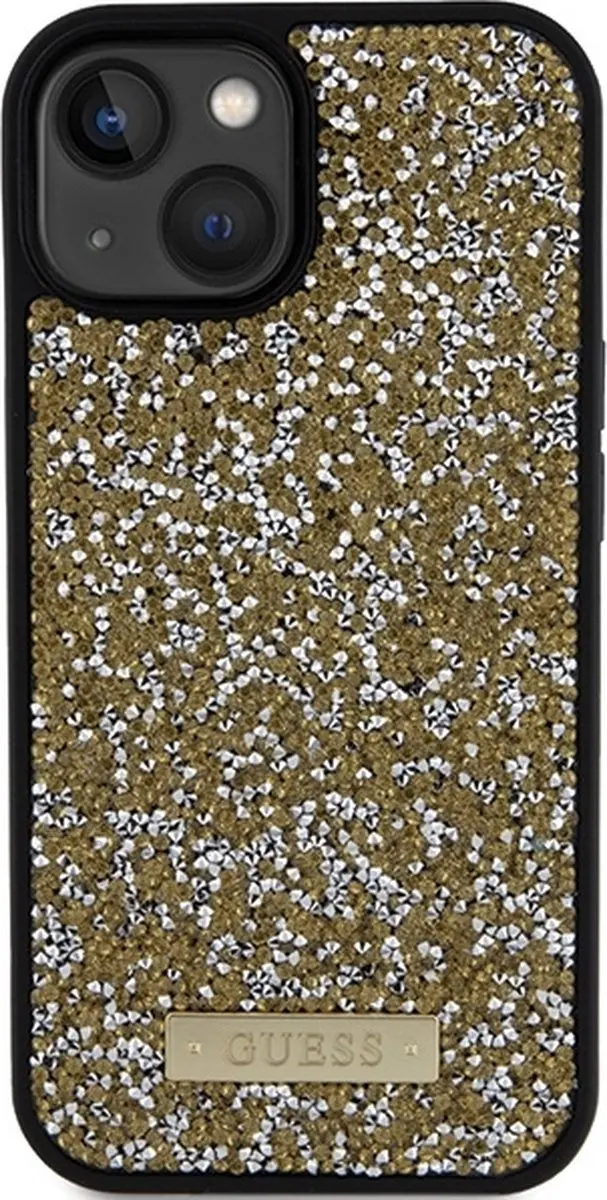 Guess Goud Hoesje iPhone 15 - Rhinestones
