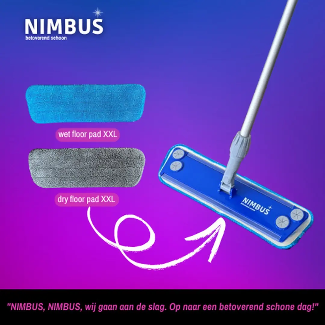 Nimbus Magic Floor Pads XXL Dweildoeken Set - 42cm Blauw/Grijs