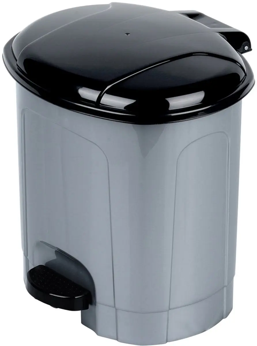 Orion Afvalemmer 5,5L - Grijs/Zwart - Met Pedaal