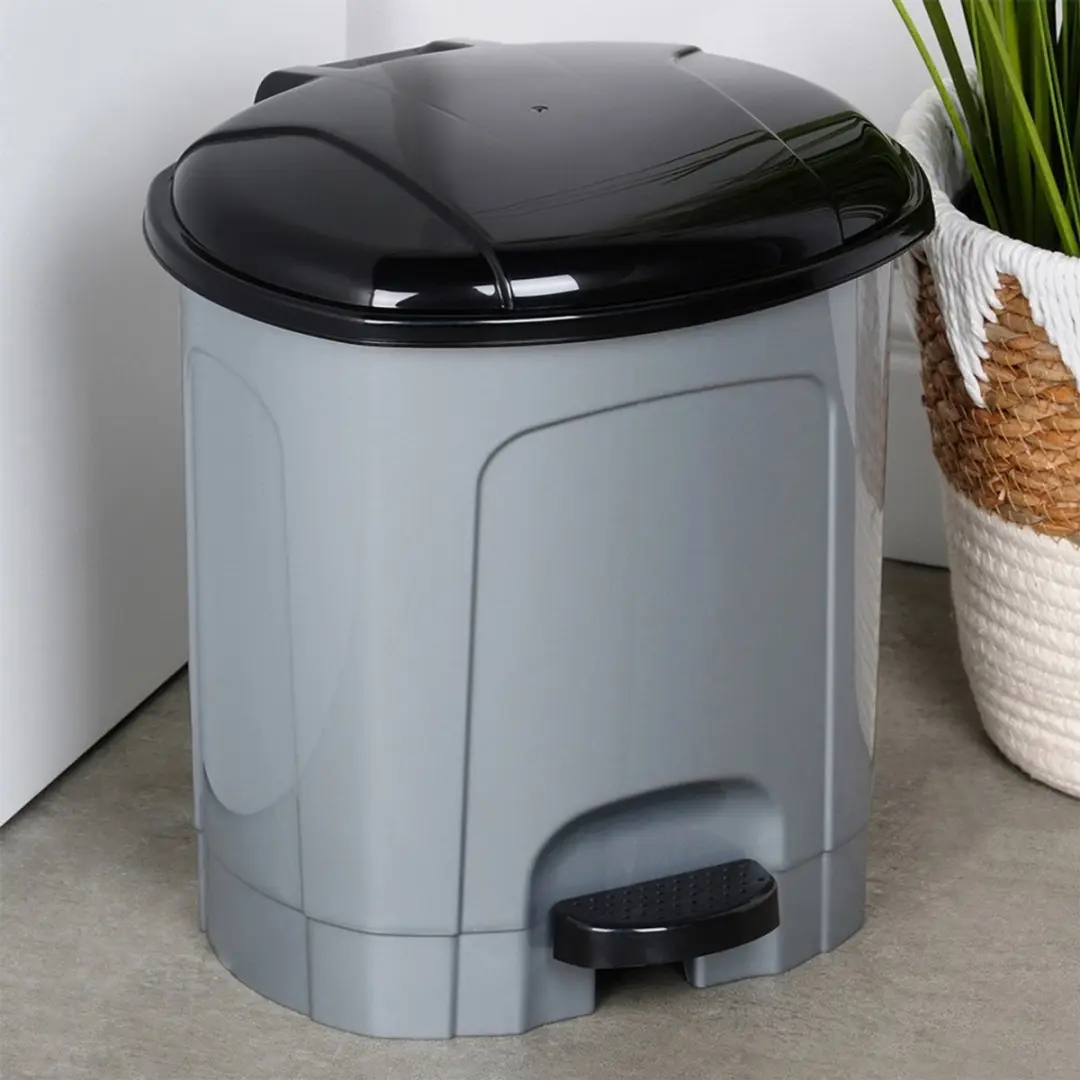 Orion Afvalemmer 5,5L - Grijs/Zwart - Met Pedaal