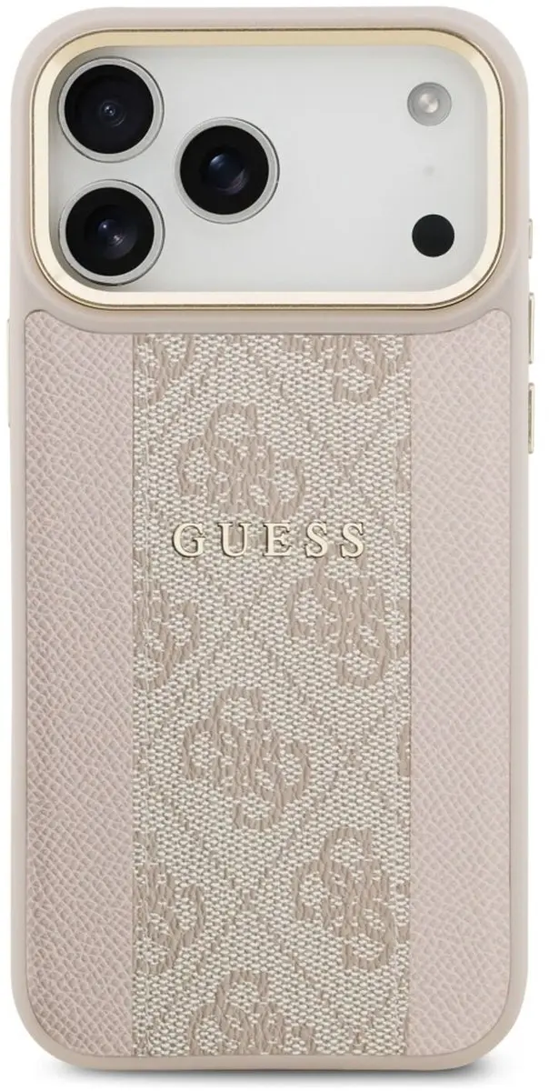 GUESS Hoesje iPhone 17 Pro Max MagSafe Stripe Logo - Zwart