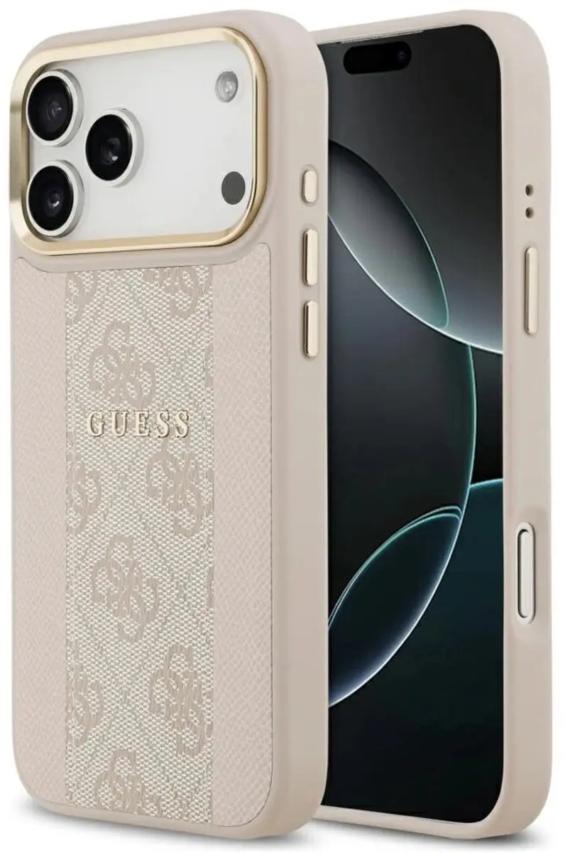 GUESS Hoesje iPhone 17 Pro Max MagSafe Stripe Logo - Zwart