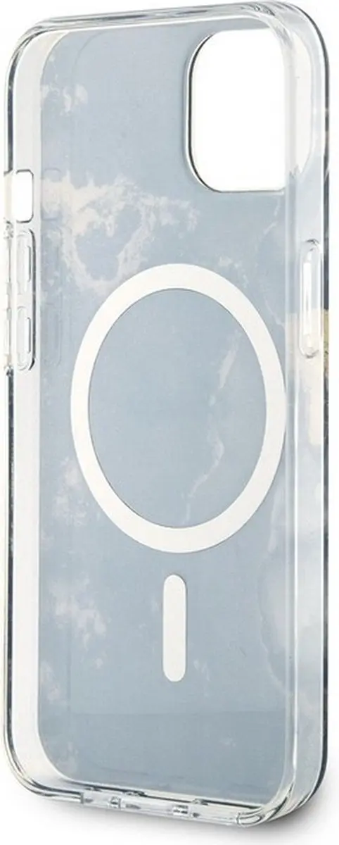 GUESS Golden Marble Back Case MagSafe - iPhone 13 - Zwart