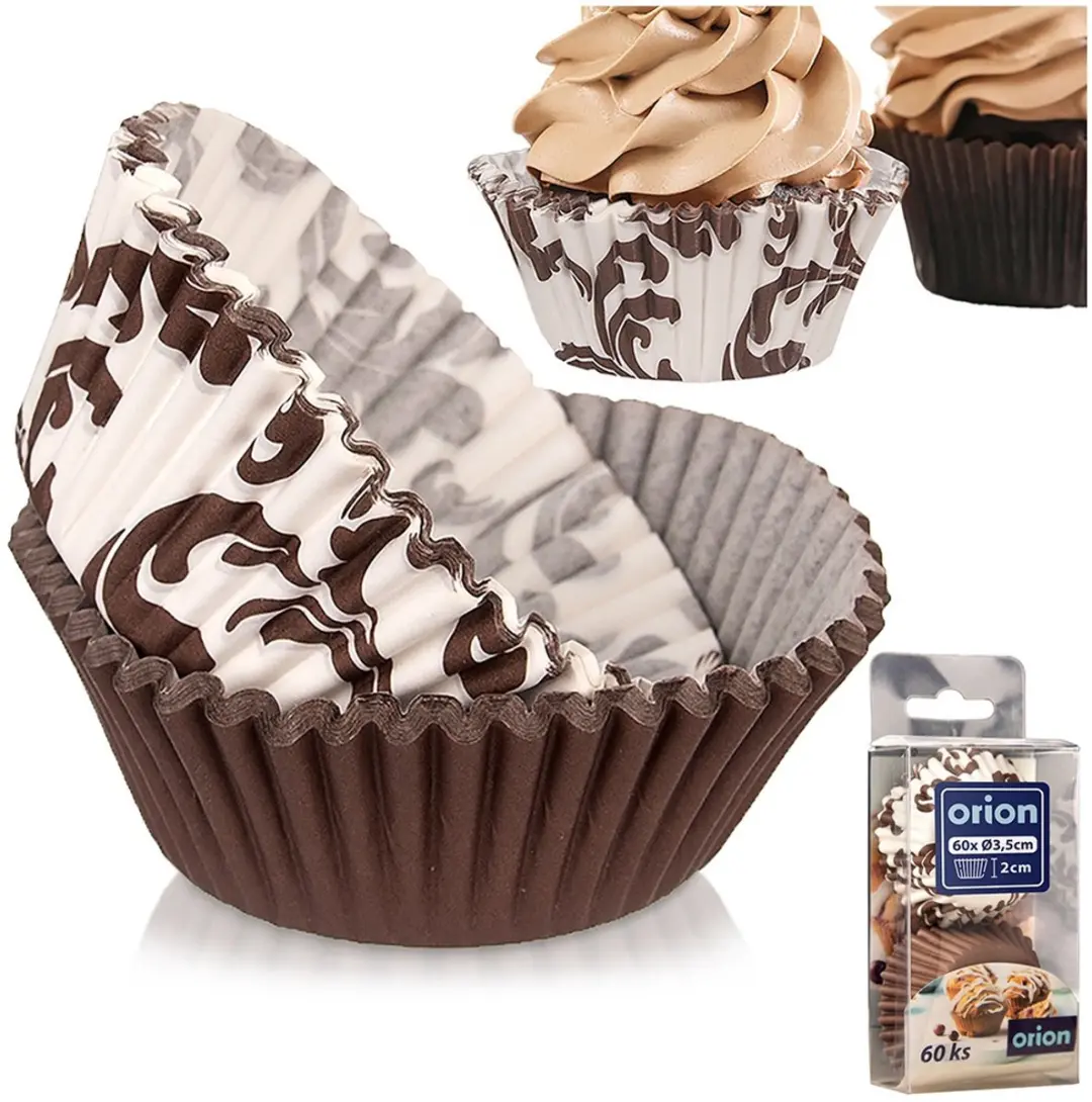 Orion Muffinvormpjes 5,5cm - 60 Stuks - Bruin/Wit