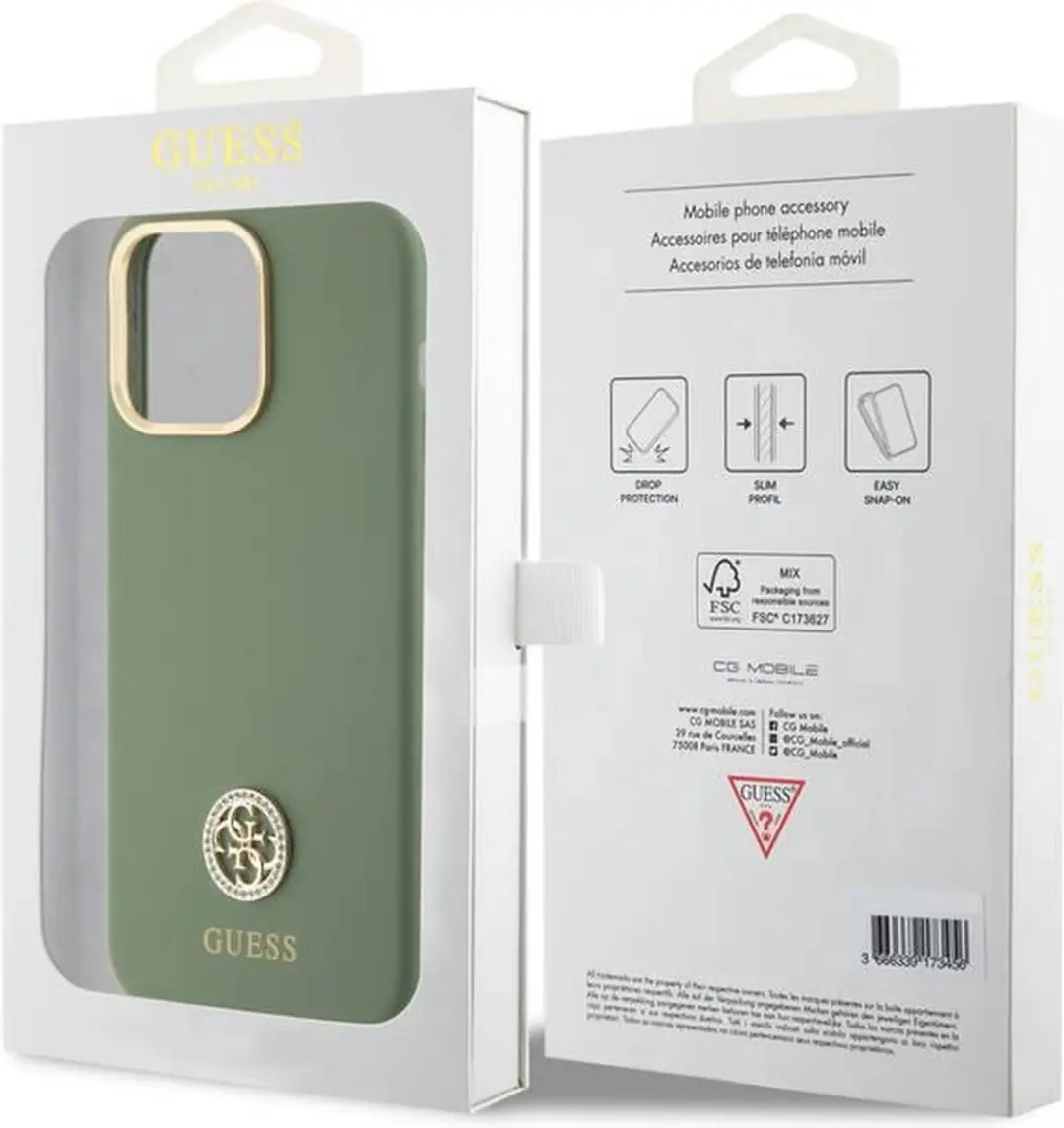 GUESS Silicone Hoes iPhone 15 Pro - Groen