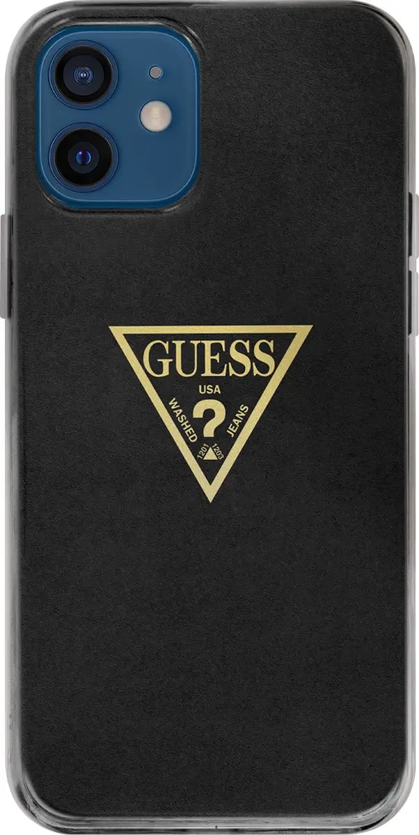 GUESS Metallic Hoesje iPhone 12 Mini - Zwart