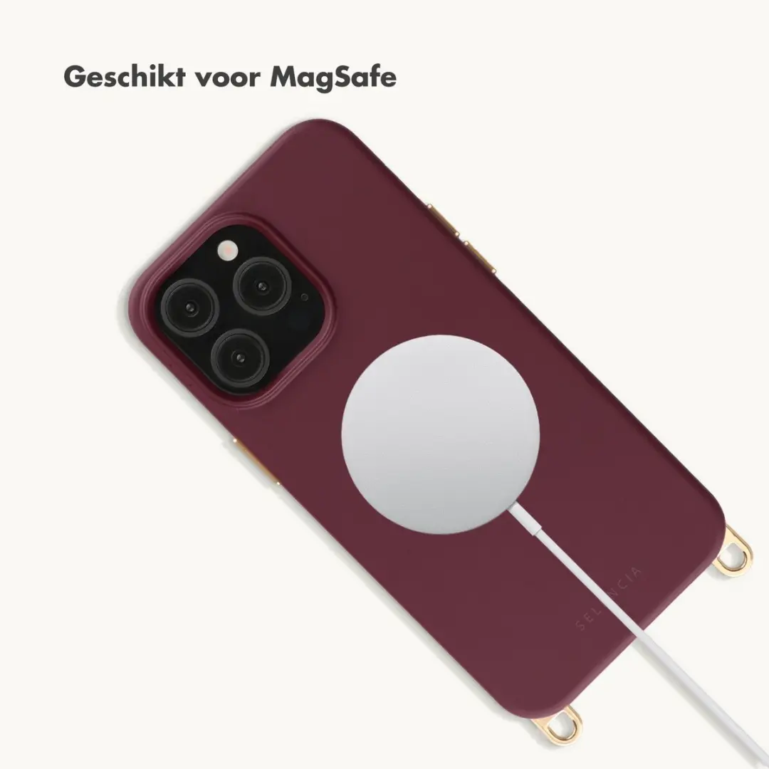 Selencia Hoesje iPhone 13 Pro - Bold Burgundy - MagSafe - afbeelding 6 van 6
