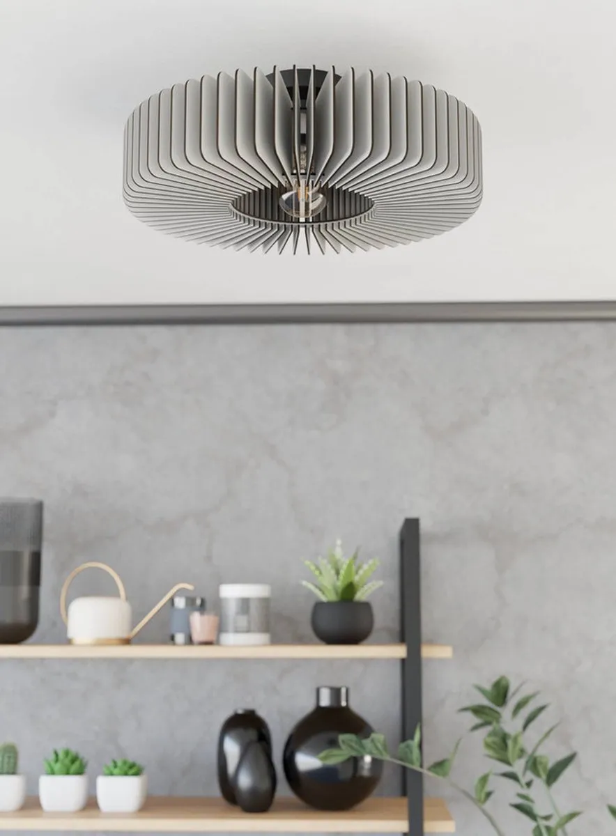 Eglo Palombaia Plafondlamp Ø50cm - Grijs/Zwart - afbeelding 6 van 6