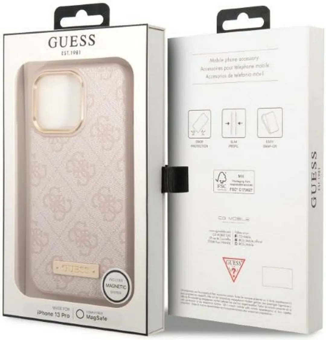Guess 4G MagSafe Back Case iPhone 13 Pro - Roze