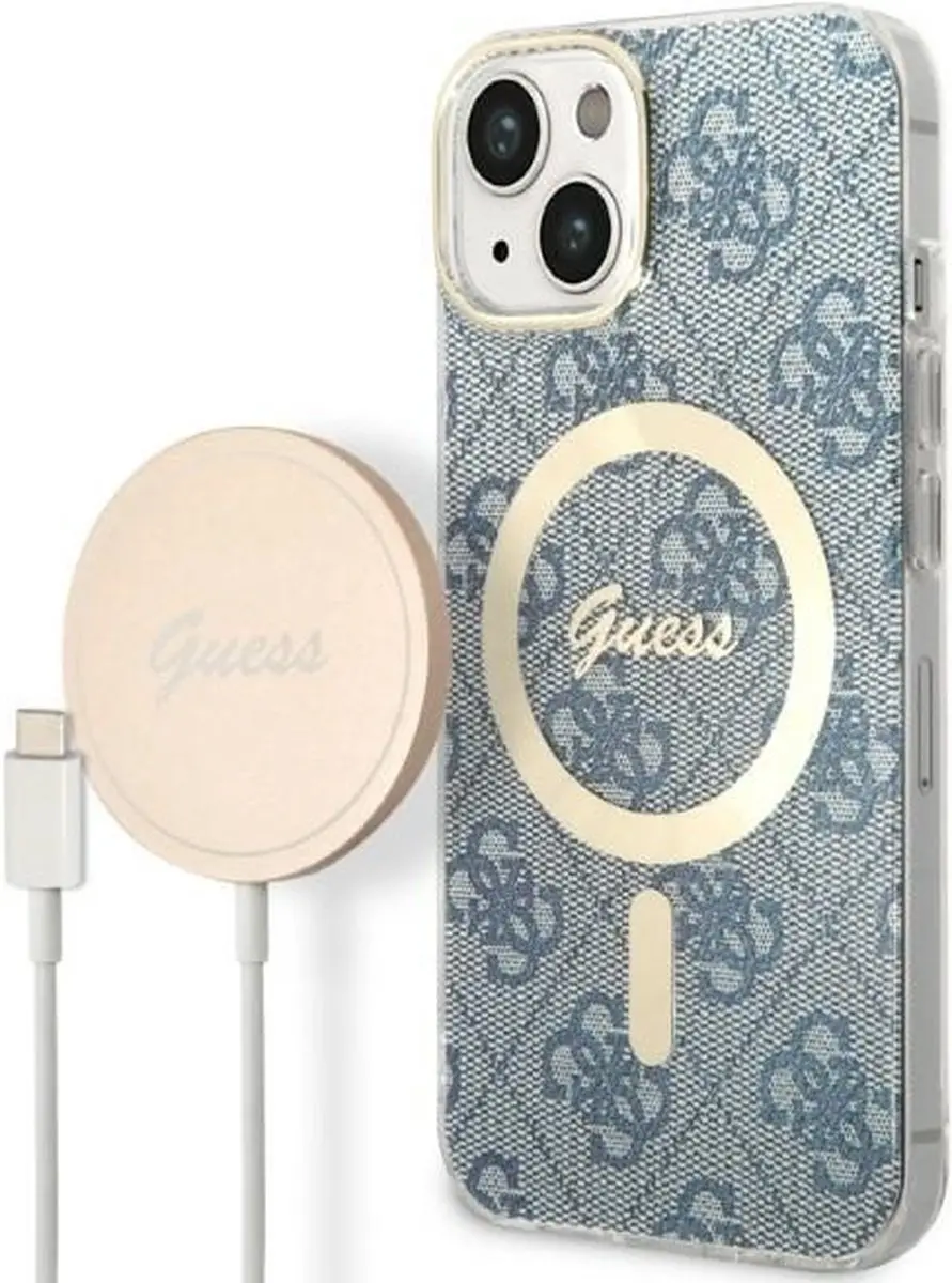GUESS 4G MagSafe Back Case - iPhone 14 - Blauw - afbeelding 5 van 6