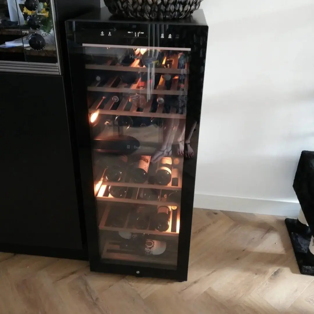 Haier HWS77GDAU1 Wijnkoelkast 77 Flessen - 2 Zones - Zwart