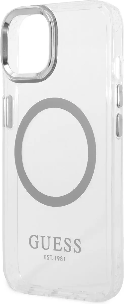 GUESS Translucent Hoes iPhone 14 - Zilver - MagSafe