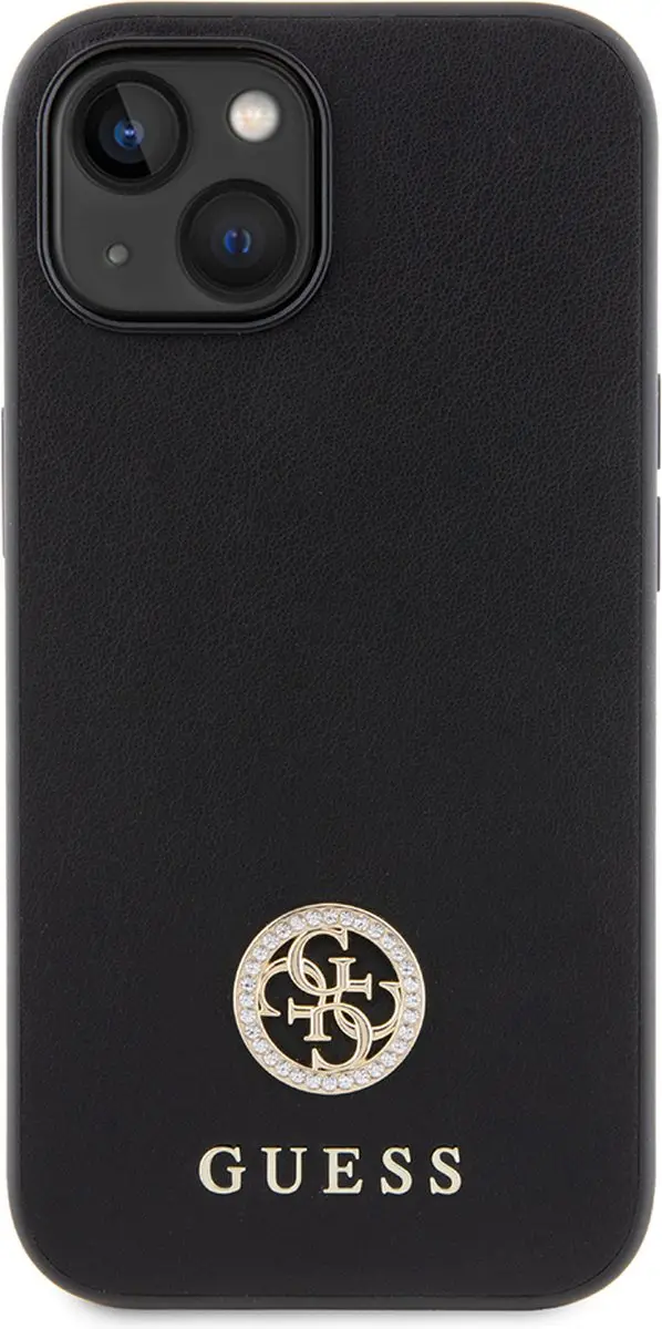 GUESS 4G Strass Metal Logo Back Case - iPhone 15 - Zwart - afbeelding 4 van 6