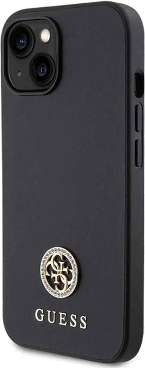 GUESS 4G Strass Metal Logo Back Case - iPhone 15 - Zwart - afbeelding 3 van 6