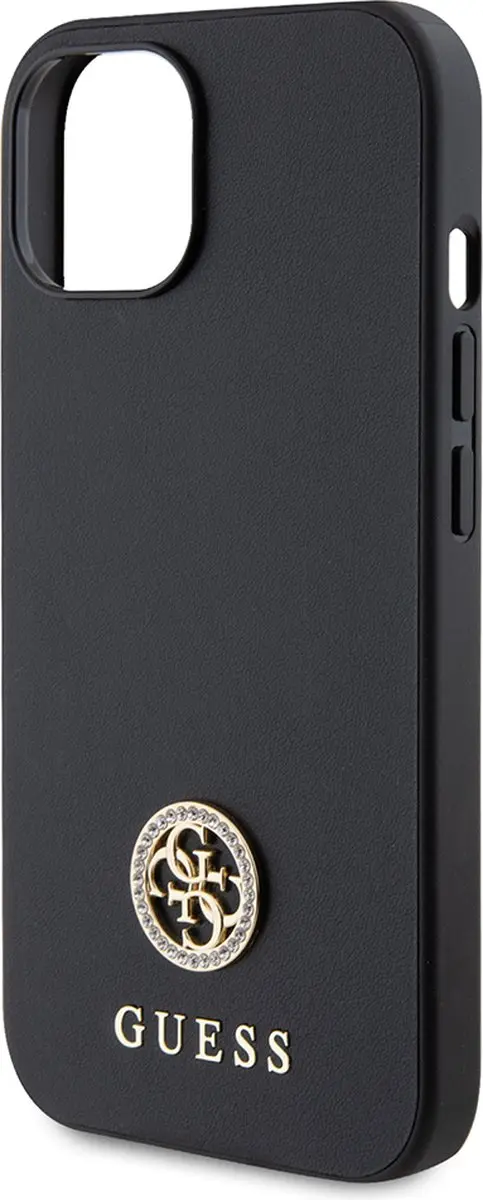 GUESS 4G Strass Metal Logo Back Case - iPhone 15 - Zwart - afbeelding 6 van 6