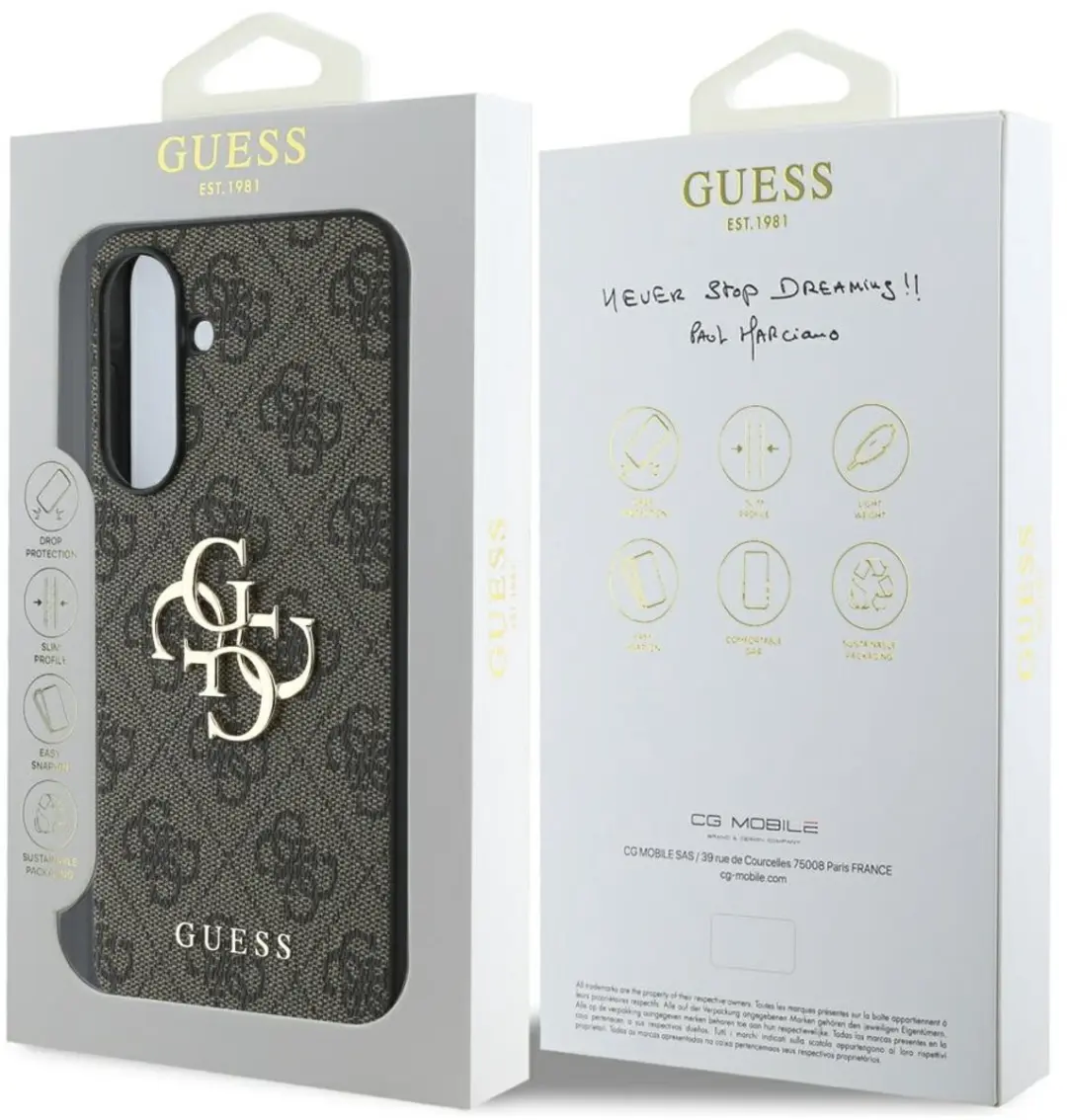 Guess Hoesje Samsung Galaxy A56 - Bruin Big 4G Logo