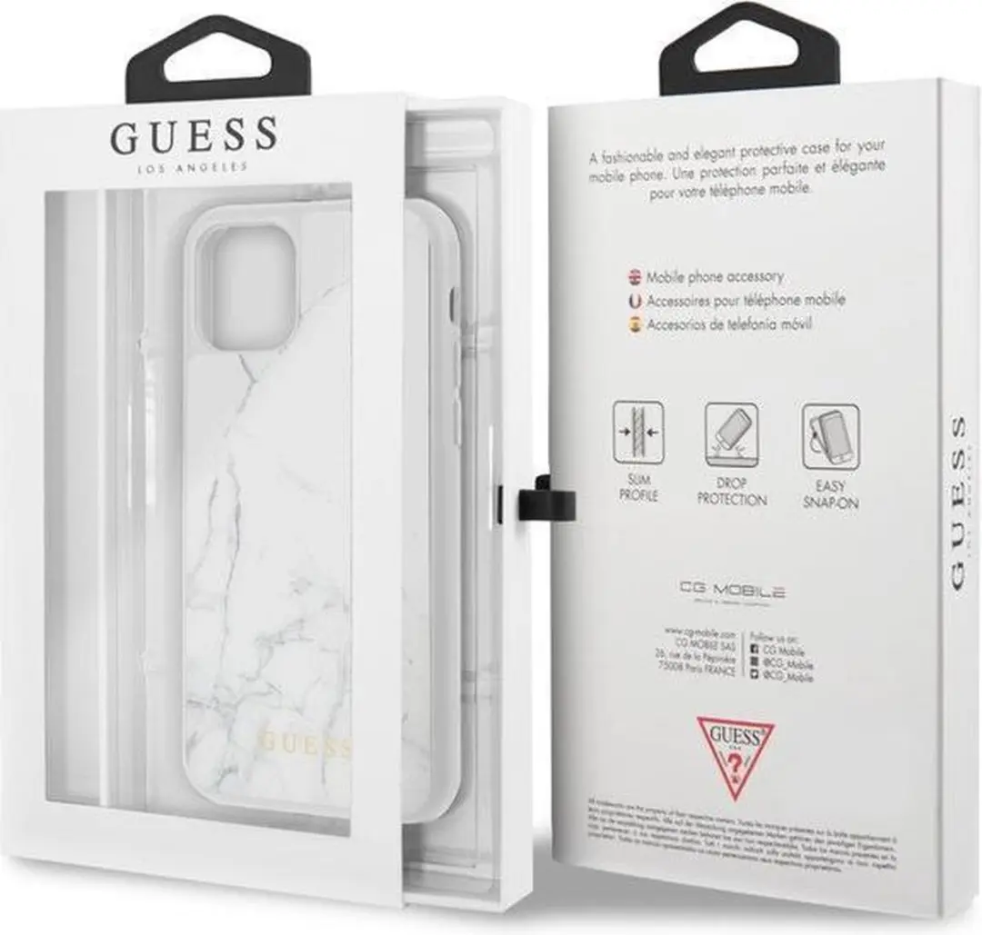 GUESS Apple iPhone 11 Pro Backcover - Marble Collection Wit