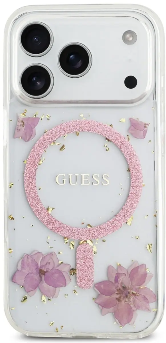 Guess Back Cover Hoesje iPhone 17 Pro - Roze - MagSafe