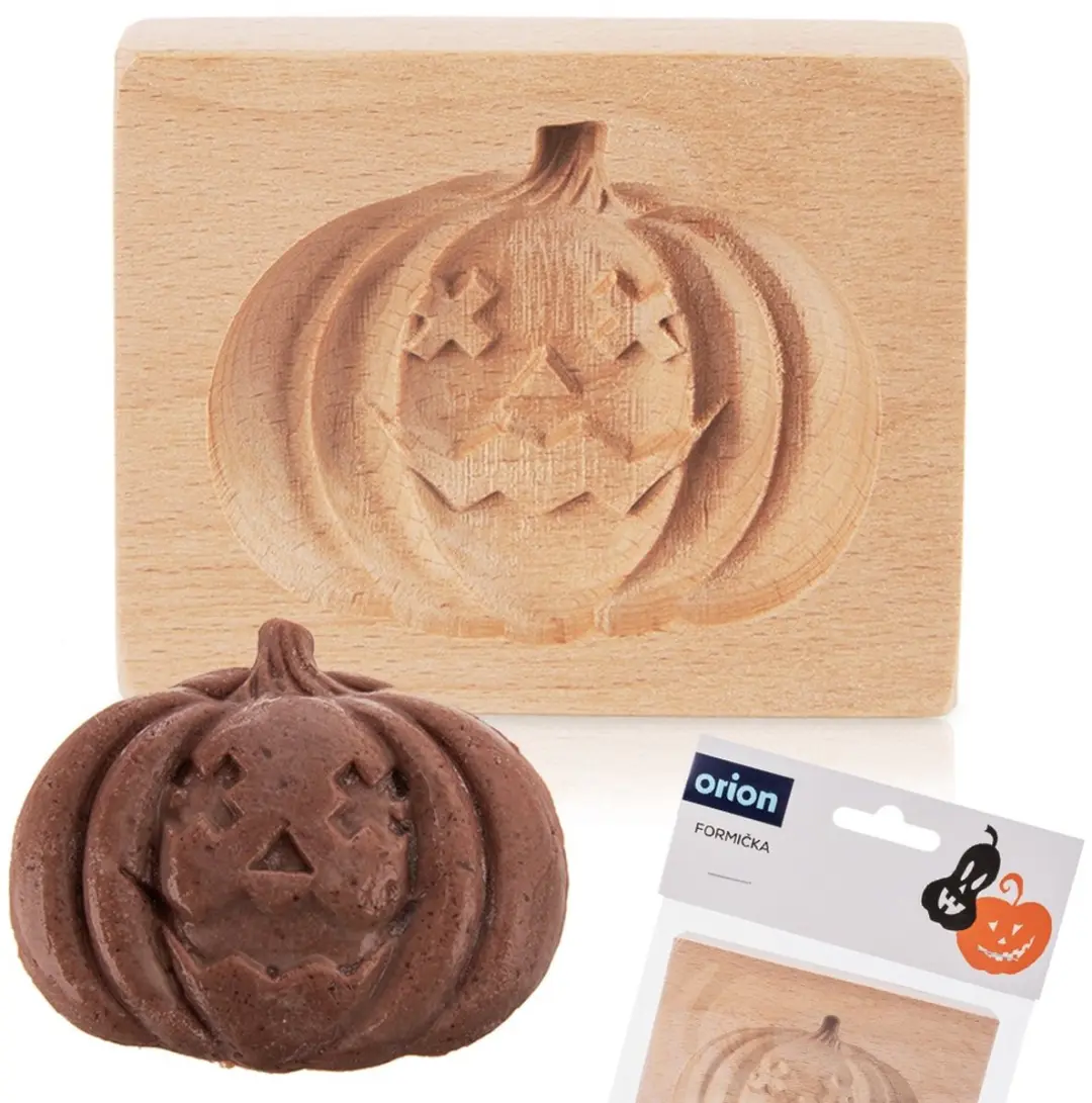 Orion Houten Halloween Pompoen Koekjesvorm 10x8cm - afbeelding 3 van 6