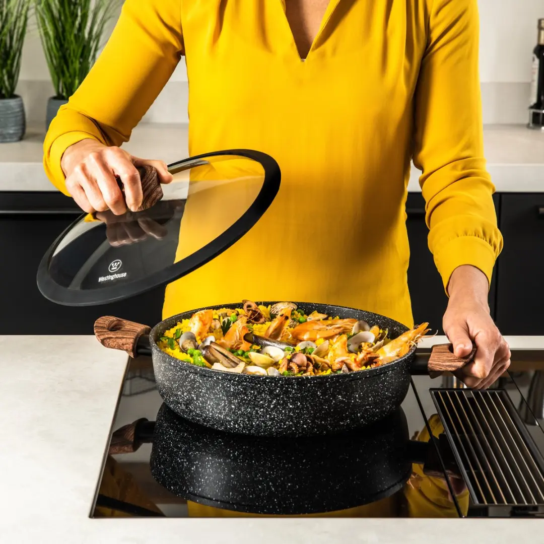 Westinghouse 2-delige Pannenset Black Marble Wood - Inductie