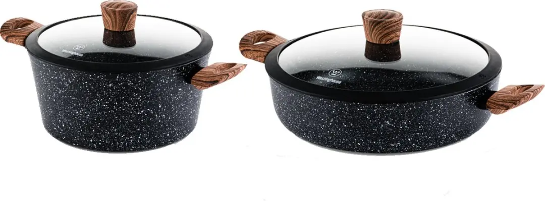 Westinghouse 2-delige Pannenset Black Marble Wood