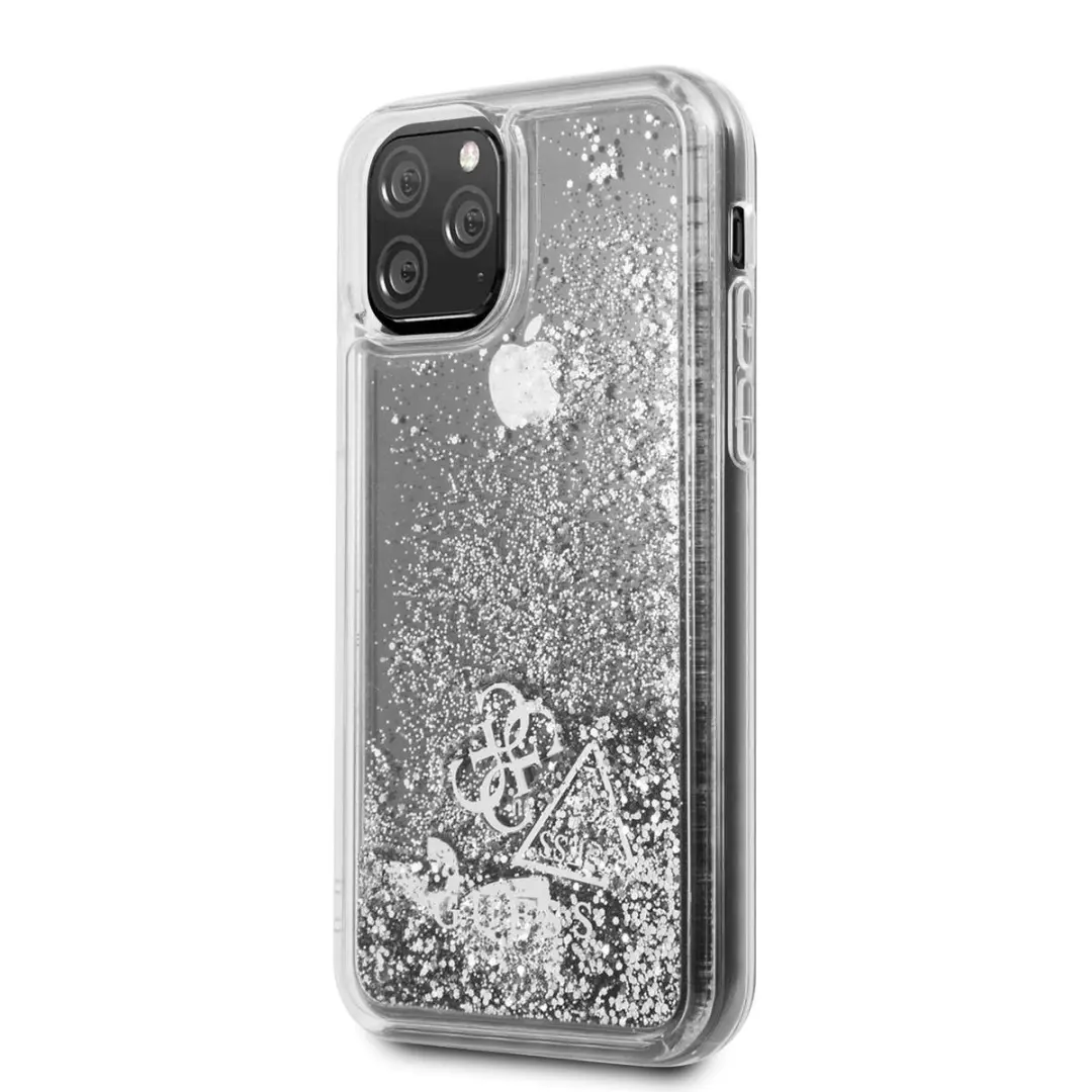 GUESS iPhone 11 Pro Max Backcase Glitter Zilver S212-1