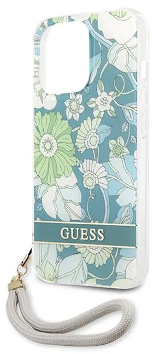 Guess Flower Strap Hoesje iPhone 13 Pro Max - Groen