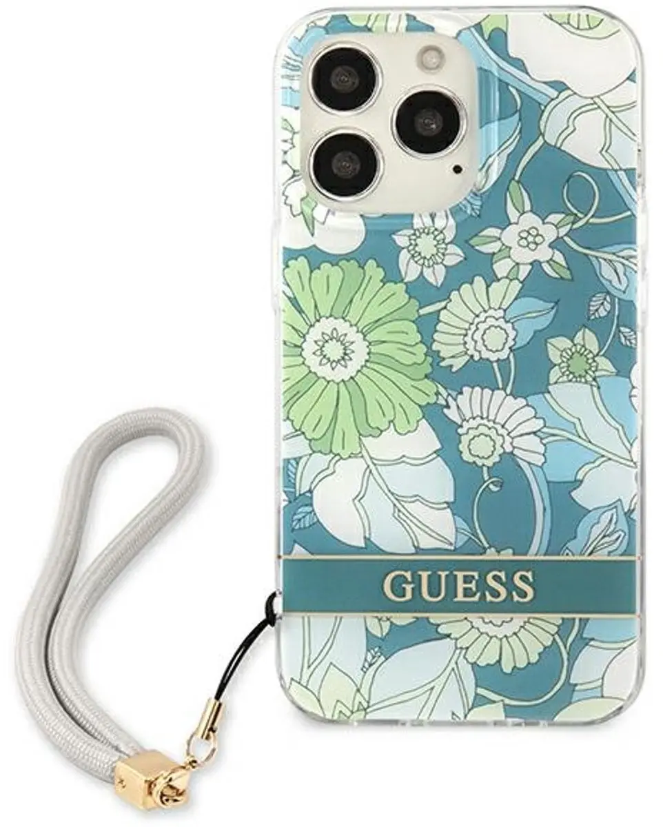 Guess Flower Strap Hoesje iPhone 13 Pro Max - Groen