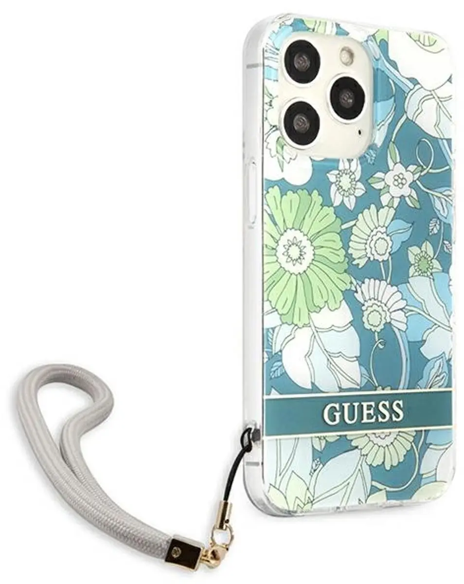 Guess Flower Strap Hoesje iPhone 13 Pro Max - Groen