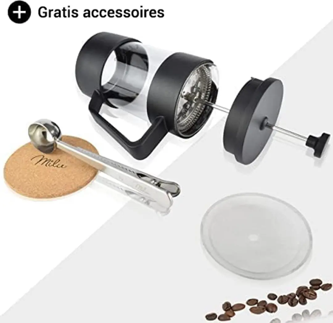 Milu French Press Koffiemaker 350ml - Zwart