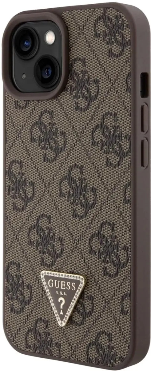 GUESS 4G Triangle Logo Hoesje - iPhone 15 Plus - Bruin