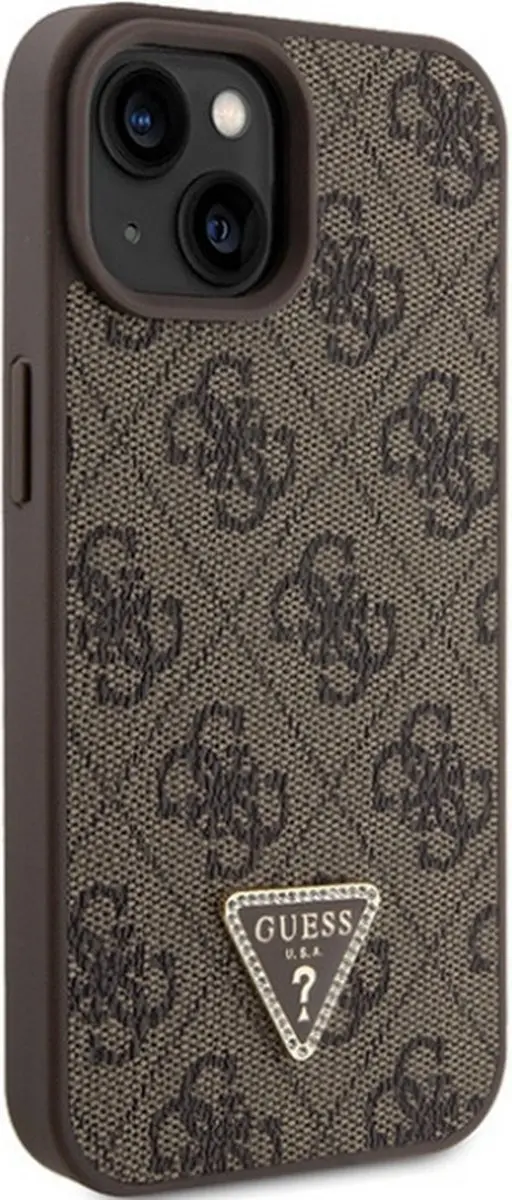 GUESS 4G Triangle Logo Hoesje - iPhone 15 Plus - Bruin
